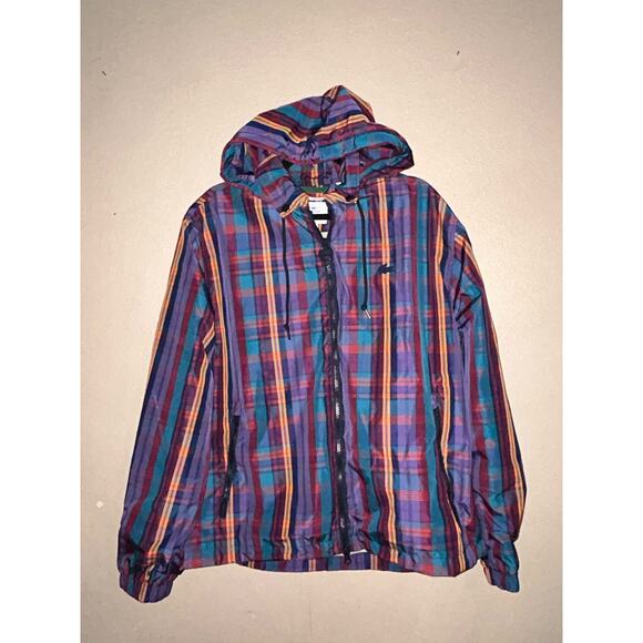 LACOSTE Live Madres Sporty Unisex Checkered Plaid Windbreaker Jackets Hoodie - Picture 14 of 14